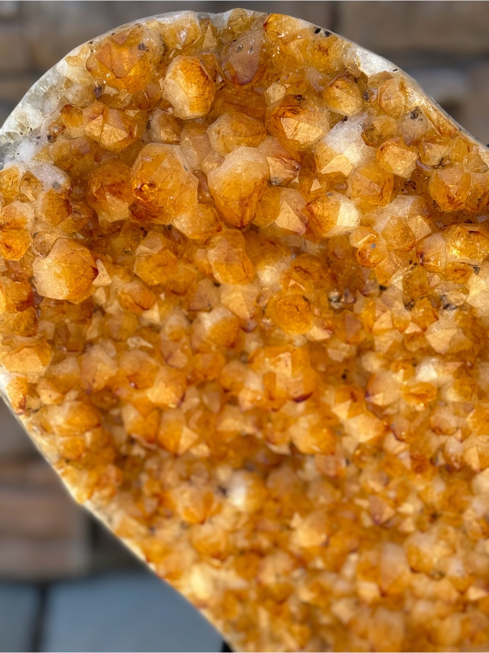 Large Golden Citrine Druzy Heart on Stand — 18” x 16” - Picture 5 of 11